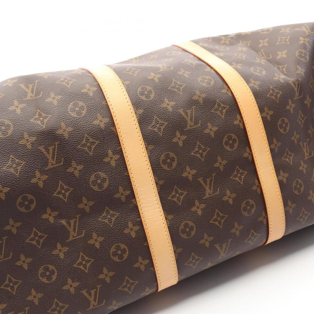 LOUIS VUITTON Authentic Brown Monogram Leather Keepall 60 Boston Bag - Picture 6 of 10